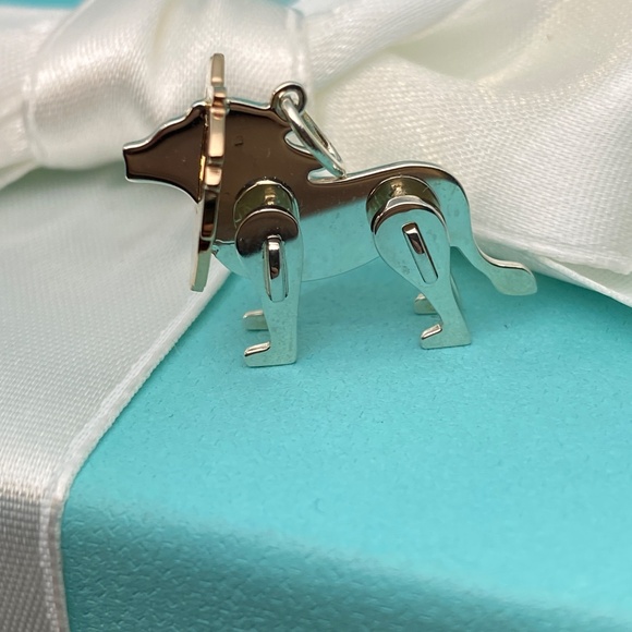 New Tiffany & Co 18k Gold Silver Save The Wild Lion Large 1” puzzle Charm - Picture 3 of 7